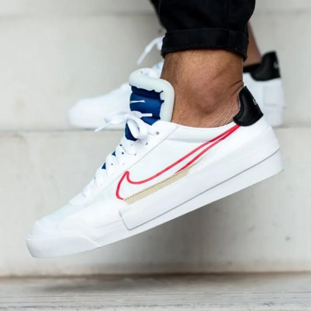New Mens NIKE Drop-Type HBR Sneakers University Red White Size 9